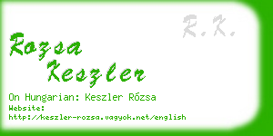 rozsa keszler business card